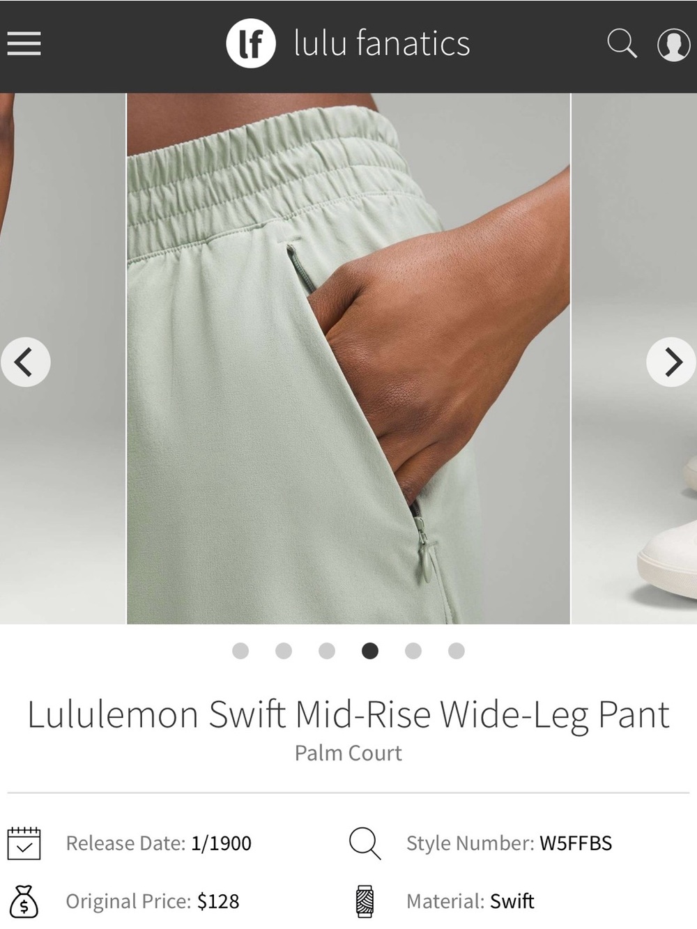 NWT Lululemon Swift Mid-Rise Wide-Leg Pant Palm Court PLMC Size 4 - Picture 3 of 9